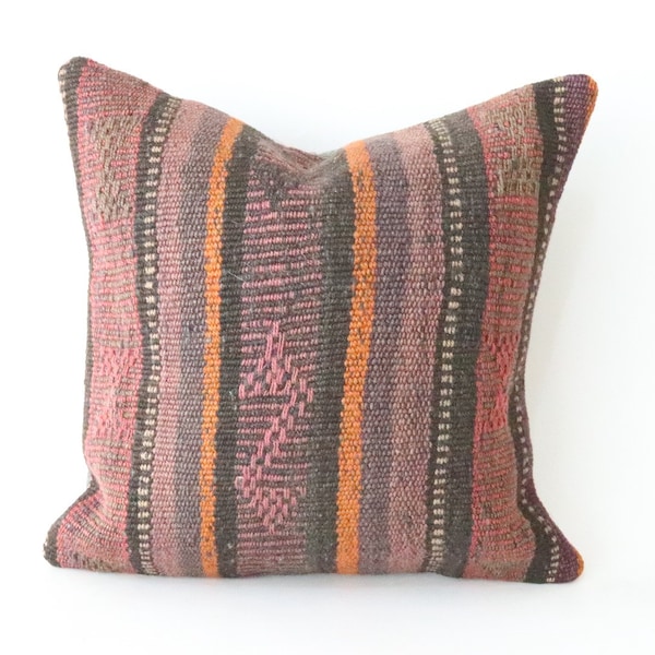 16'' x 16'' inches Kilim Pillow cover, Throw Pillow, Turkish  Pillow, Handmade Pillow, Kilim Cushions Ethnic Pillow, Child room pillow 08077