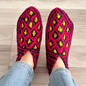 Hand Knitted Wool Socks: Warm Winter Booties, All Sizes