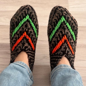 Hand Knitted Wool Socks: Warm Winter Booties, All Sizes