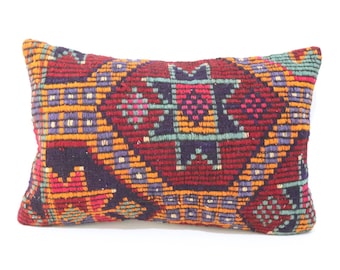 24'' x 16'' inches Decorative Kilim Pillow, Vintage Kilim Pillow, Sofa Throw Pillow, Bohemian Kilim Pillow,Cushion Cover, Decor Pillow 07687