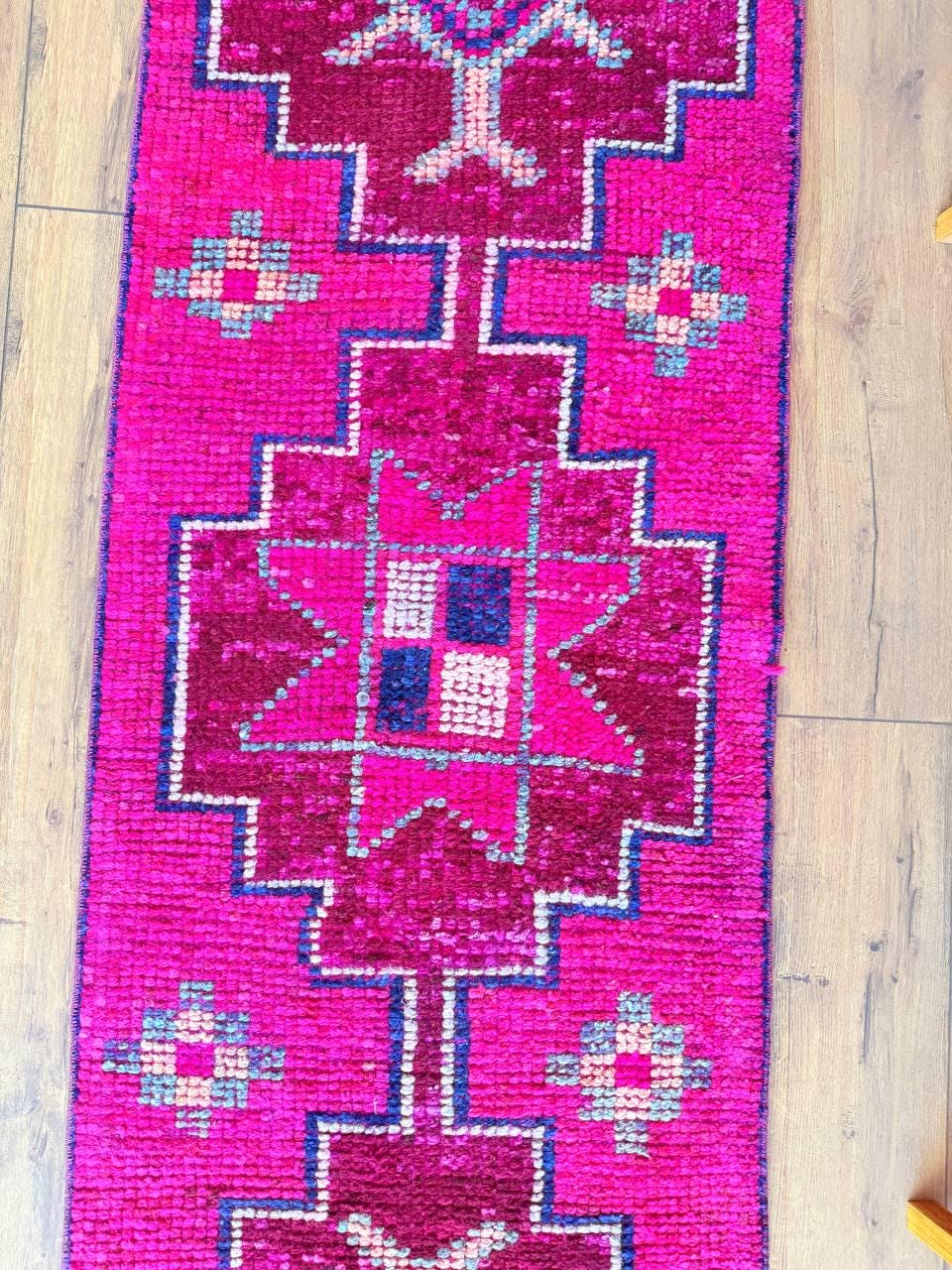 トルコ・アナトリアラグ：ヴィンテージ・トライバル階段ランナー、8.4