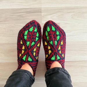 Hand Knitted Wool Socks: Warm Winter Booties, All Sizes