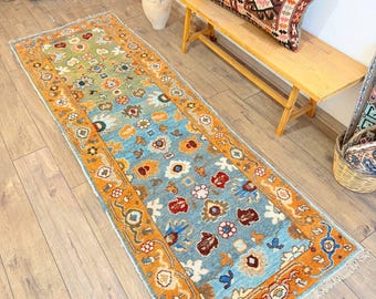 Ullmatta- 8,6 x 2,8 fot 412- Vintagematta - Turkisk matta - Areamatta - Oushakmatta - Kilimmatta - Large - Medium - Matta i färg