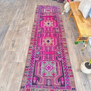 Turkish Rug antique rug , vintage rug ,10 x 2.9 ft , oushak rug , bedroom rug , wool rug, faded rug , floral rug Turkis 202 image 2