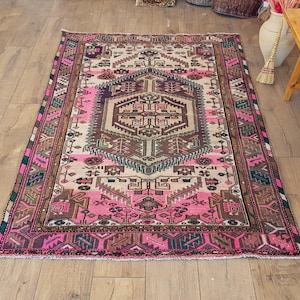 Vintage Oushak Runner Rug: Hand-Knotted Organic Wool (6.6 x 4.1 ft)