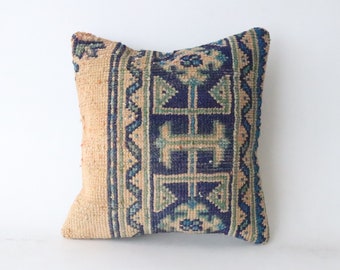 Kilim Pillow 16'' x 16'' inches Cushion Cover decorative Pillow Turkish Kilim Pillow Throw Pillow Tribal Pillow Vintage Lumbar Pillow  08137