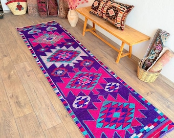 Alfombra persa de lana anudada a mano - Alfombra marroquí de 3 x 0,85 metros