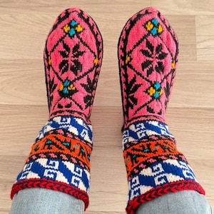 Handmade Wool Socks: Extra Thick Knit Booties, Warm Winter Wear