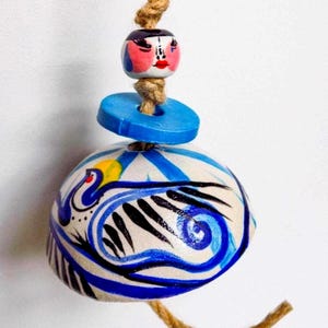 Ceramic Bell Chimes, Grogged Porcelain and Stoneware Hanging Decoration, Indoor and Outdoor Ornaments