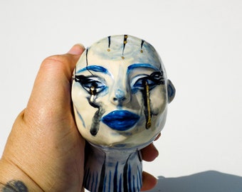 Handmade Ceramic Illustration Figure Head