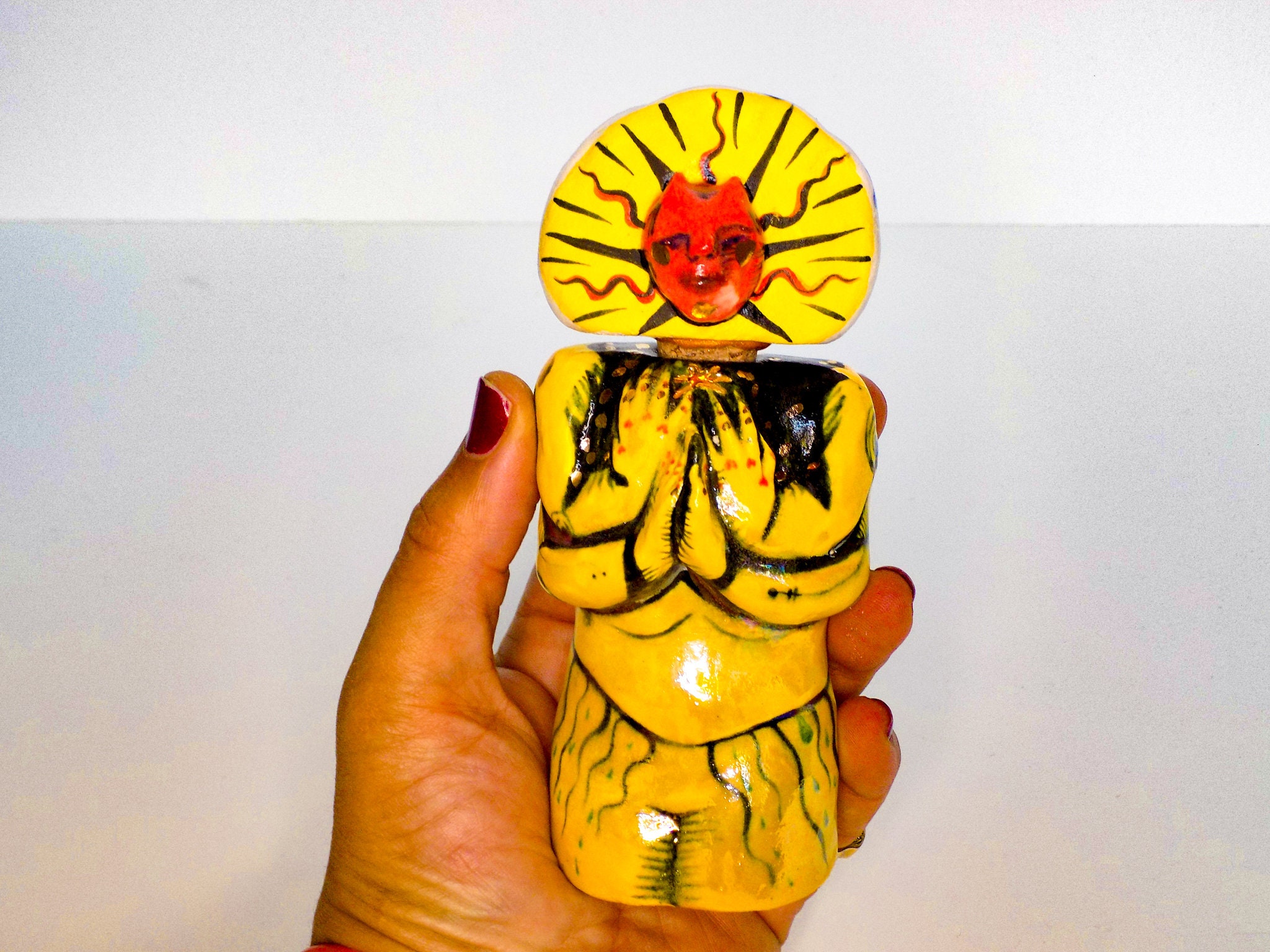 Devil Ceramic Illustration Cork Vase Figure, Collectible Statement Art ...