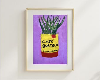 Download digital | Impressão artística da planta-cobra Bustelo | presente para amantes de café | arte de parede de Miami