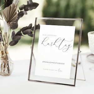 Wedding Hasthtag Sign Template, Wedding Sign, Welcome Table, Digital Download, Reception Sign, Canva, Event Sign, Party Sign, Instagram tag