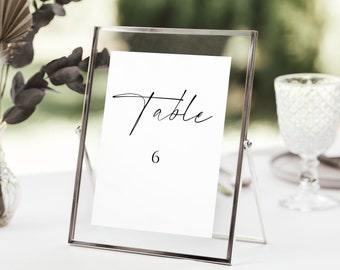 Elegant Minimal Table Number Sign Template, Digital Download, Reception Sign, Canva, Wedding Sign, Party Sign, Wedding Sign, Event Sign