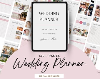 GOODNOTES 160+ Pages Wedding Planner Template Digital Download, PDF format,  Minimalist Wedding Planner, Budget, Vision Boards, Hyperlinked