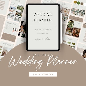 GOODNOTES 160+ Pages Wedding Planner Template Digital Download, PDF format,  Minimalist Wedding Planner, Budget, Vision Boards, Hyperlinked