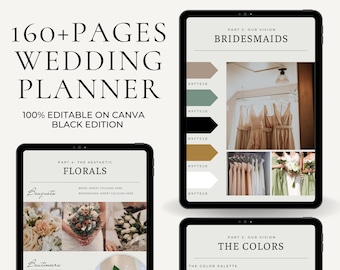 164 Pages Complete Wedding Planner Digital Template Printable Download Editable with Canva Ultimate Wedding Guide Tiktok Instagram Trends