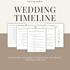 Digital Wedding Timeline Template, Wedding Schedule Itinerary Template, Canva, Wedding Itinerary, Wedding Coordinator, Wedding Planner image 5