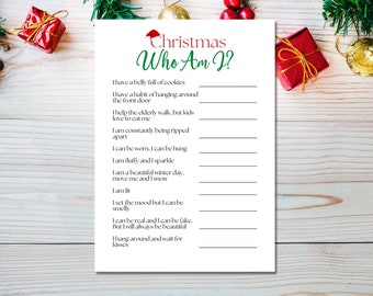 Who Am I? Christmas DIGITAL Download Game - Holiday Family Fun Gift