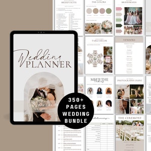 350+ Page Wedding Template Bundle, Canva, Wedding Planner, Wedding Itinerary, Wedding Day of, Wedding Checklists, Mobile Wedding Template