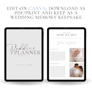 200 Pages Minimalist Wedding Planner Digital Template, Edit in Canva, Ultimate Wedding Guide, Decor Planner, Wedding Checklists, Timelines image 2
