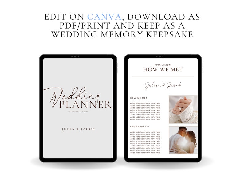 200 Pages Minimalist Wedding Planner Digital Template, Edit in Canva, Ultimate Wedding Guide, Decor Planner, Wedding Checklists, Timelines image 2