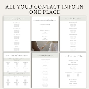 The Ultimate Wedding Day Binder Template, Edit in Canva, Wedding Itinerary, Instant Download, Digital Template, Printable, Wedding Planner image 3