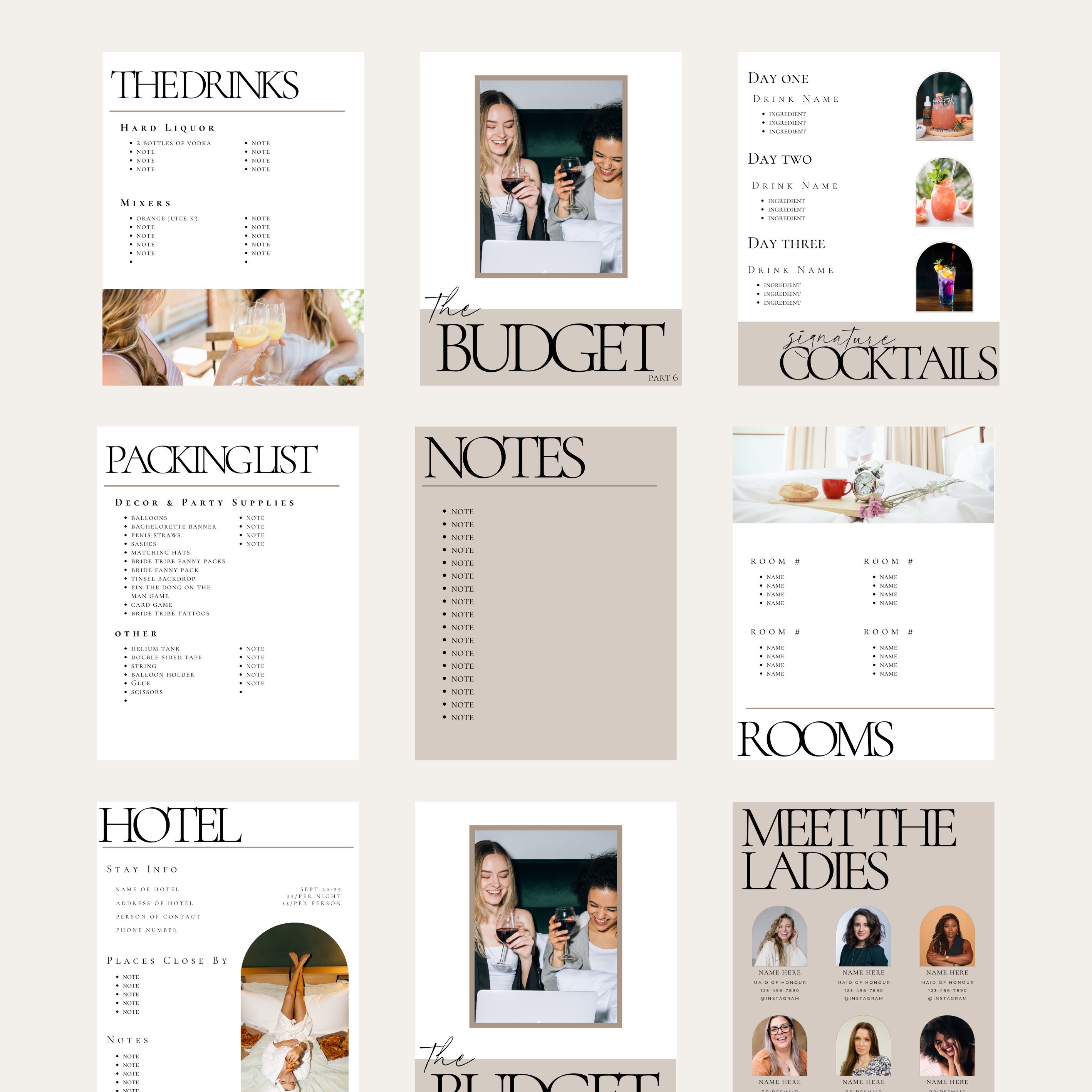 Bachelorette Itinerary Template 40 Pages Weekend Itinerary Etsy