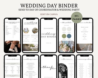 The Ultimate Wedding Day Binder Template, Edit in Canva, Wedding Itinerary, Download, Digital Template, Printable, Wedding Planner, Mobile