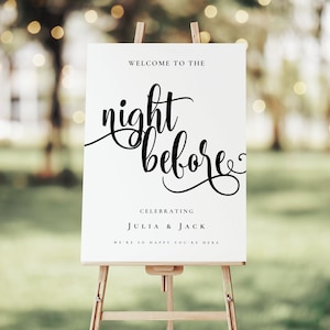 Rehearsal Dinner Welcome Sign with Photo, Editable Welcome Sign Template, The Night Before, Decorations, Wedding Rehearsal, Before Wedding