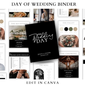 The Ultimate Wedding Day Binder Template, Edit in Canva, Wedding Itinerary, Instant Download, Digital Template, Printable, Wedding Planner