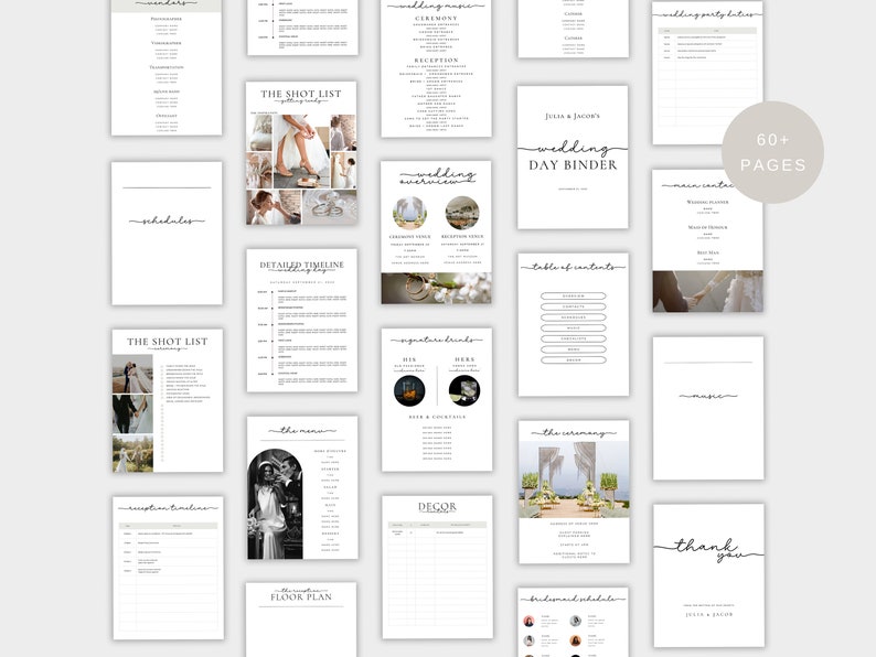 The Ultimate Wedding Day Binder Template, Wedding Itinerary, Wedding