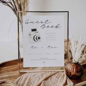 Instax/Polaroid Guest Book Wedding Sign - Digital Printable Sketch