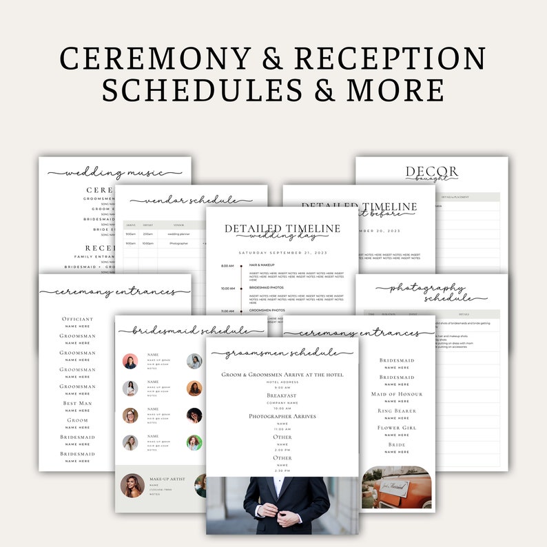 The Ultimate Wedding Day Binder Template, Edit in Canva, Wedding Itinerary, Instant Download, Digital Template, Printable, Wedding Planner zdjęcie 4