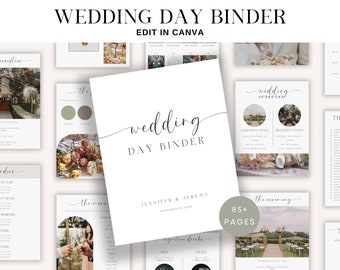 De ultieme trouwdag binder sjabloon, trouwroute, bruiloft tijdlijn, dag van binder, digitale sjabloon, Canva, weddingplanner