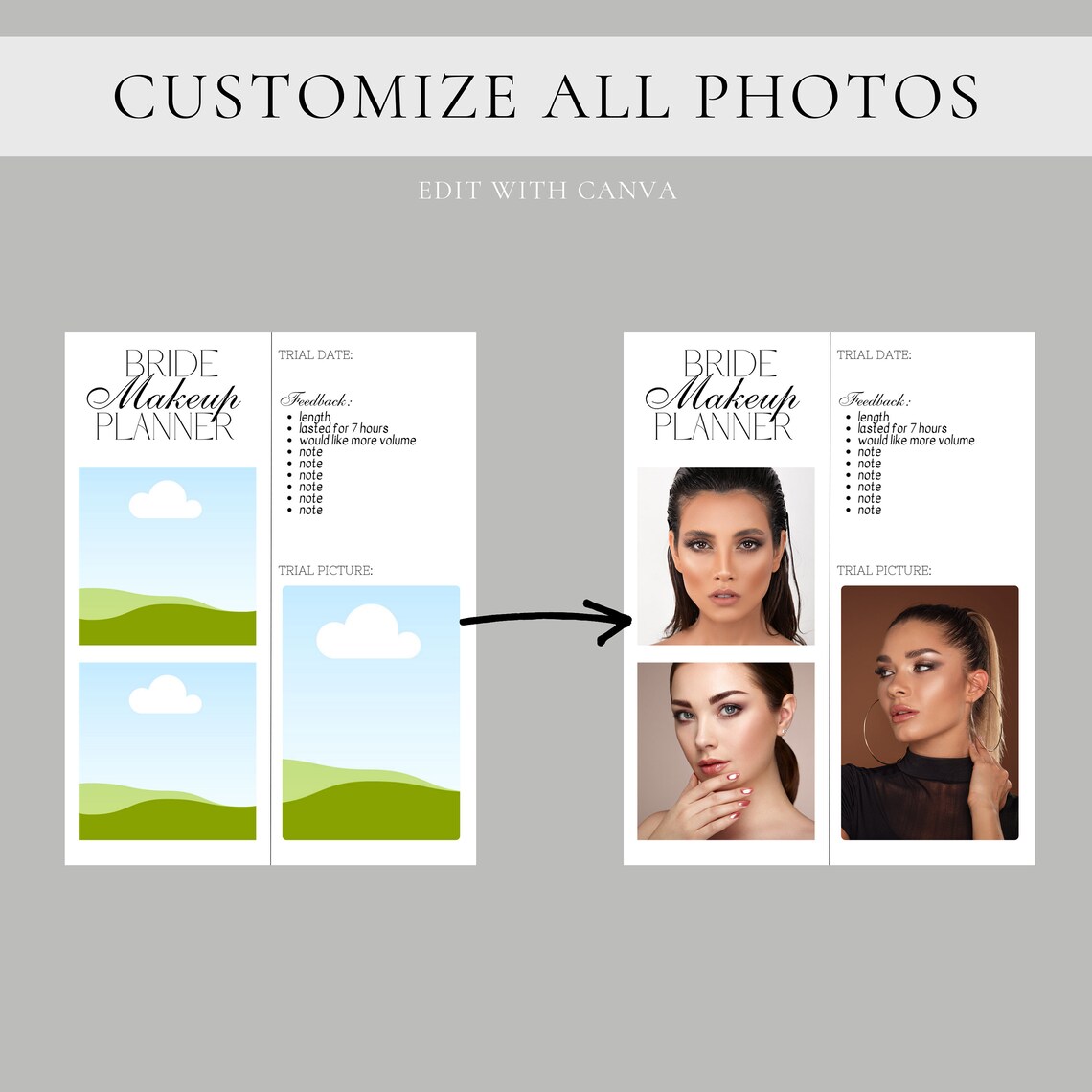 Wedding Hair and Makeup Schedule Template, Digital Wedding Glam ...