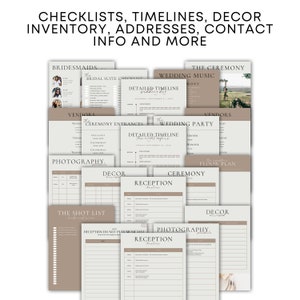 PACKAGED Wedding Day Binder Template, Complete Wedding Planner Template, For the DIY Bride and Wedding Coordinator Canva, Digital Download image 5