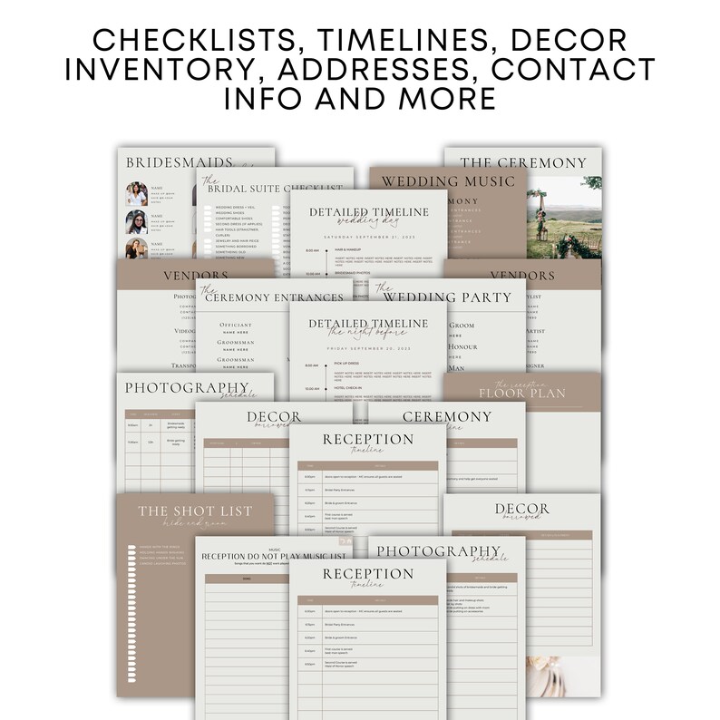 PACKAGED Wedding Day Binder Template, Complete Wedding Planner Template, For the DIY Bride and Wedding Coordinator Canva, Digital Download image 5