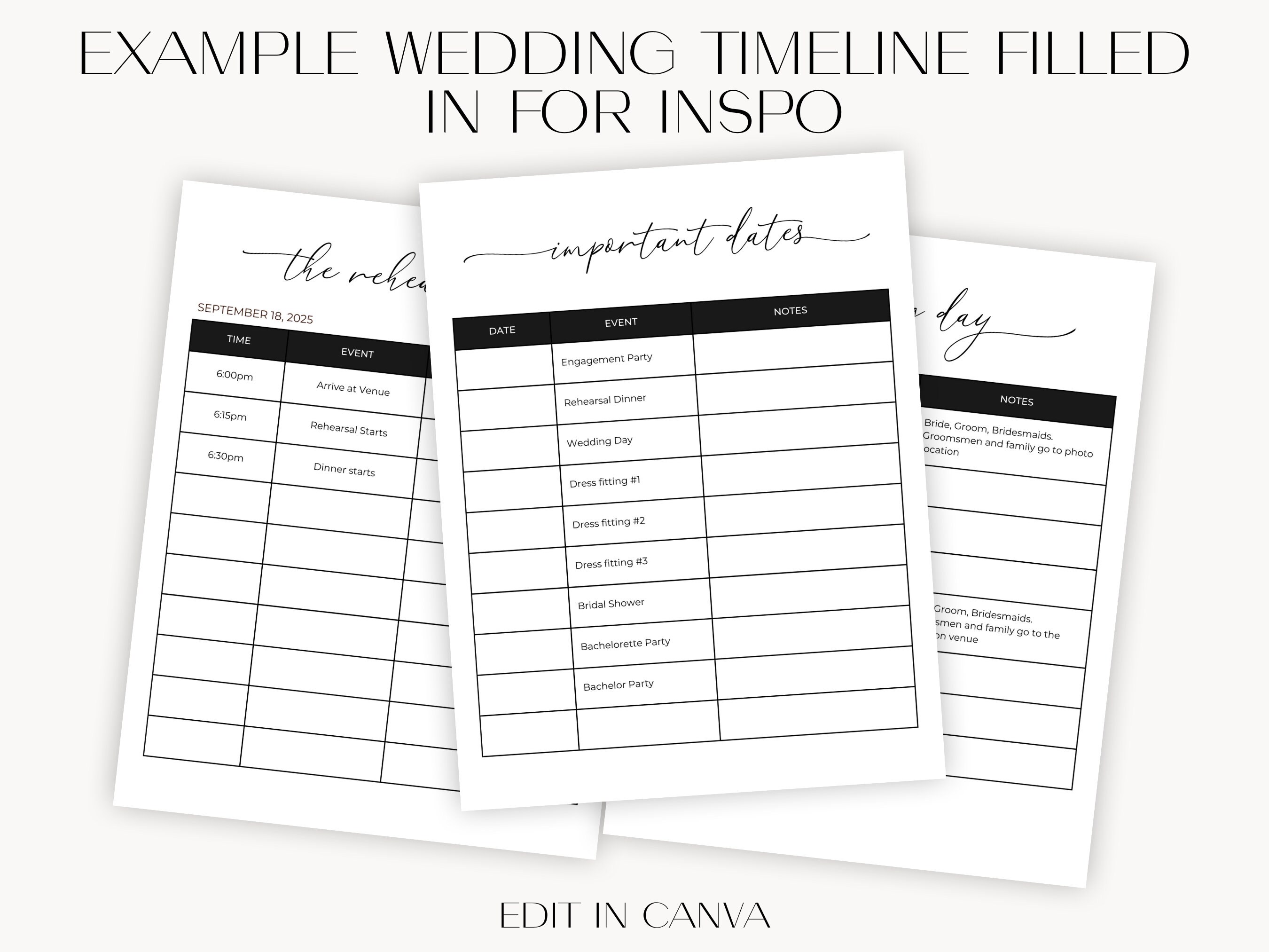 digital-wedding-timeline-template-wedding-schedule-wedding-etsy