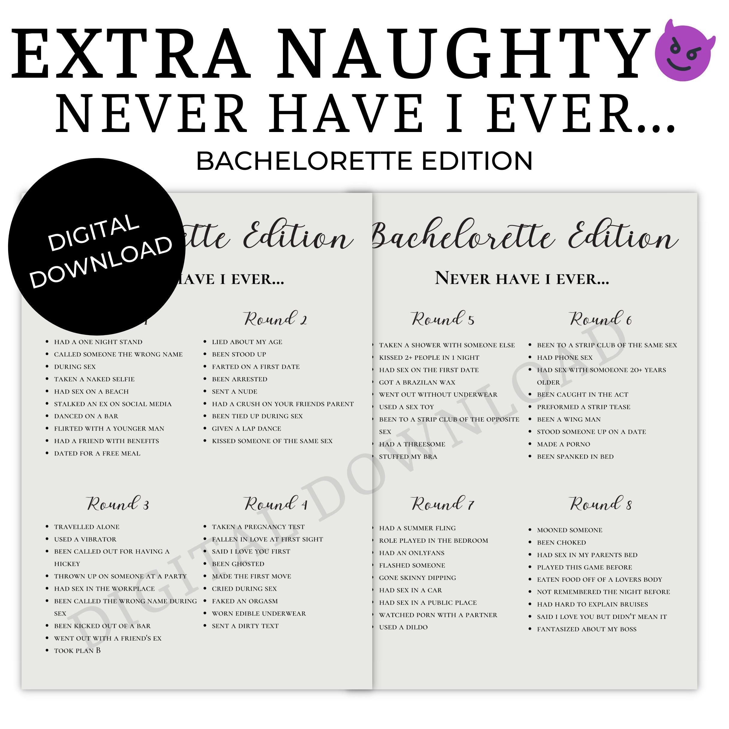 94 Never Have I Ever Questions - Girls Night, Bachelorette, More