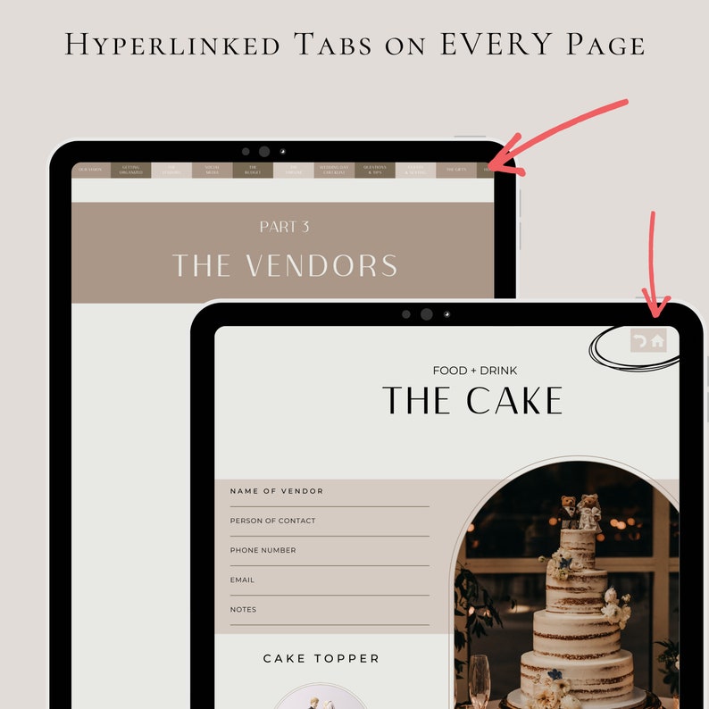 GOODNOTES 160 pagina's Wedding Planner Template Digitale Download, PDF-formaat, Minimalistische Wedding Planner, Budget, Vision Boards, Hyperlinked afbeelding 3