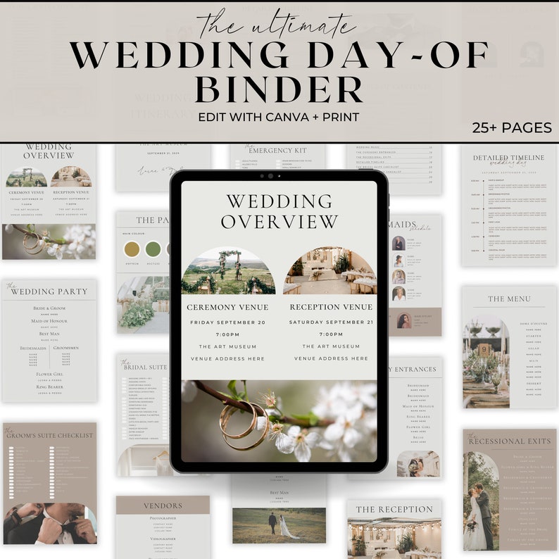The Ultimate Wedding Day Binder Template Edit in Canva Etsy The Ultimate Wedding Day Binder Template Edit in Canva Etsy