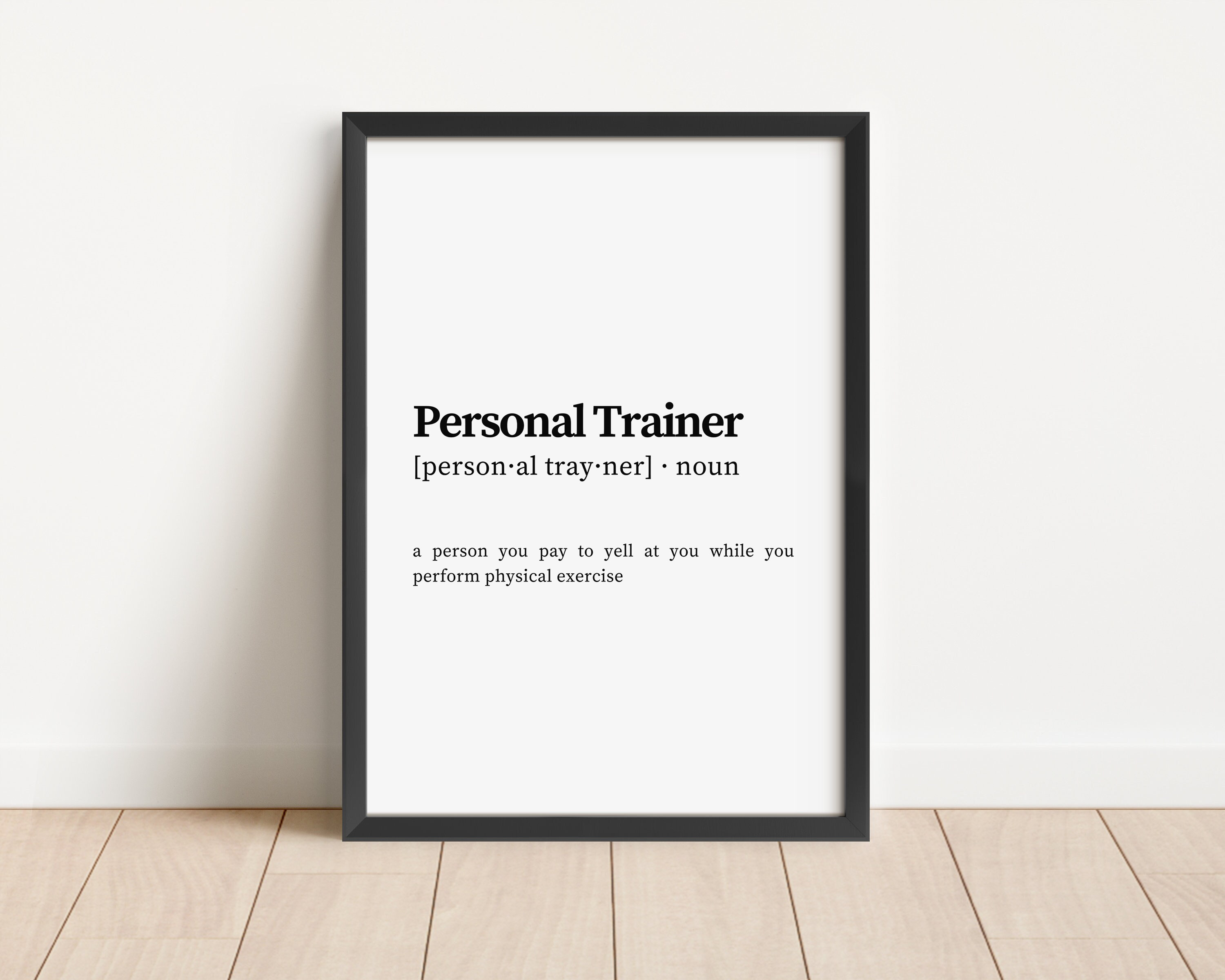 Personal Trainer Definition, Wall Art Prints, Digital Printable, Fitness Poster, Gym, Gift, Workout, Health, Funny