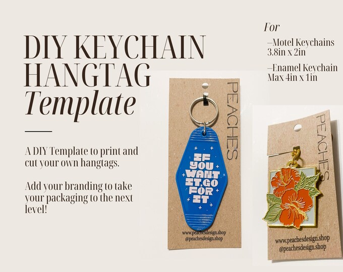 DIY Printable Keychain Display Card Hangtag Canva Template Etsy