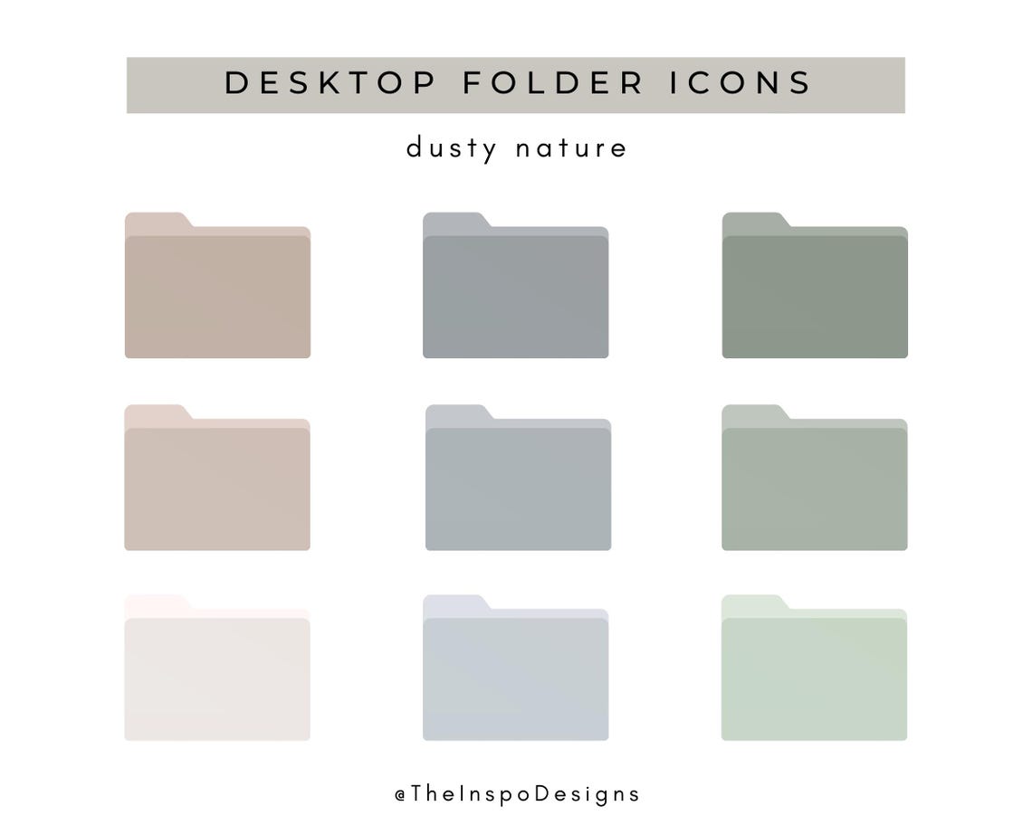 Desktop Folder Icons for Mac & Windows | Dusty Nature | Desktop ...