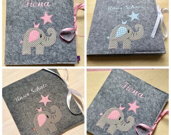 Babytagebuch, Babyalbum personalisiert Elefant