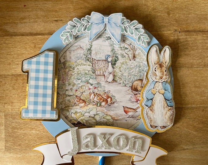Handmade Personalised Peter Rabbit Inspired Cake Topper Free Delivery ...