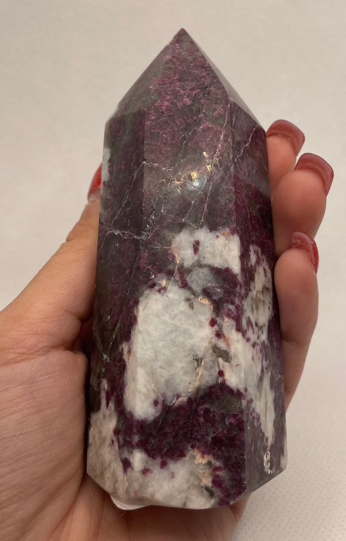 Plum Blossom Tourmaline Point Etsy