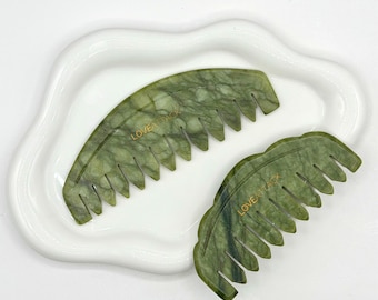 Jade Gua Sha Hair Comb: Scalp Massager for Holistic Hair Health
