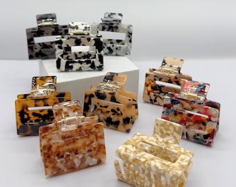 Mini Cellulose Acetate Hair Claw Clip: Strong Grip for Fine Hair